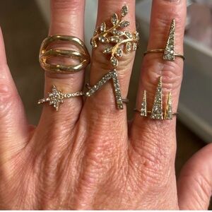 Elegant Gold and Silver Ring Set